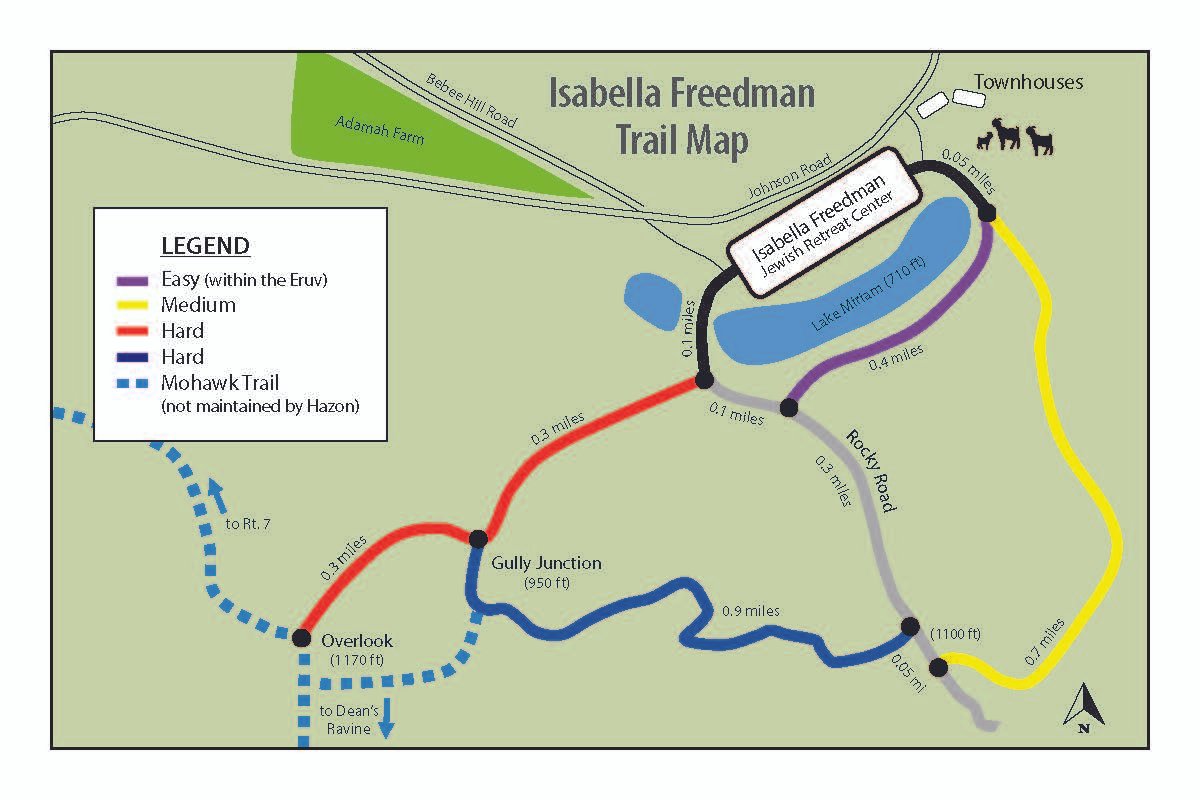 Isabella Freedman Retreat Center - trailmap with townhouses